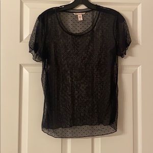 Victoria’s Secret mesh polka dot shirt